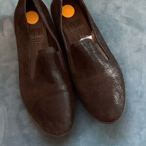 Fitflop Women's Black Textured Loafers